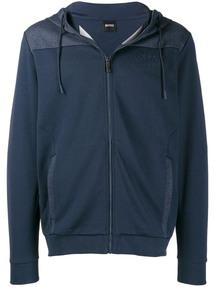 Boss Hugo Boss Embroidered Logo Hoodie - Blue