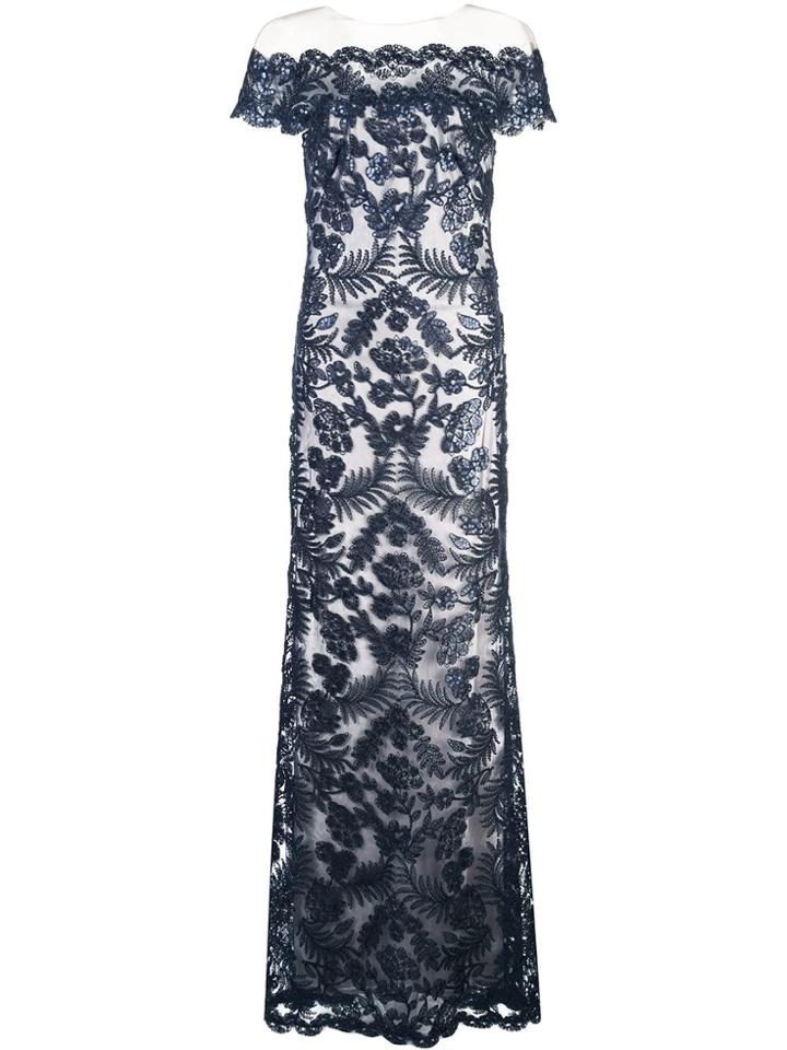 Tadashi Shoji Lace Structures Gown - Black