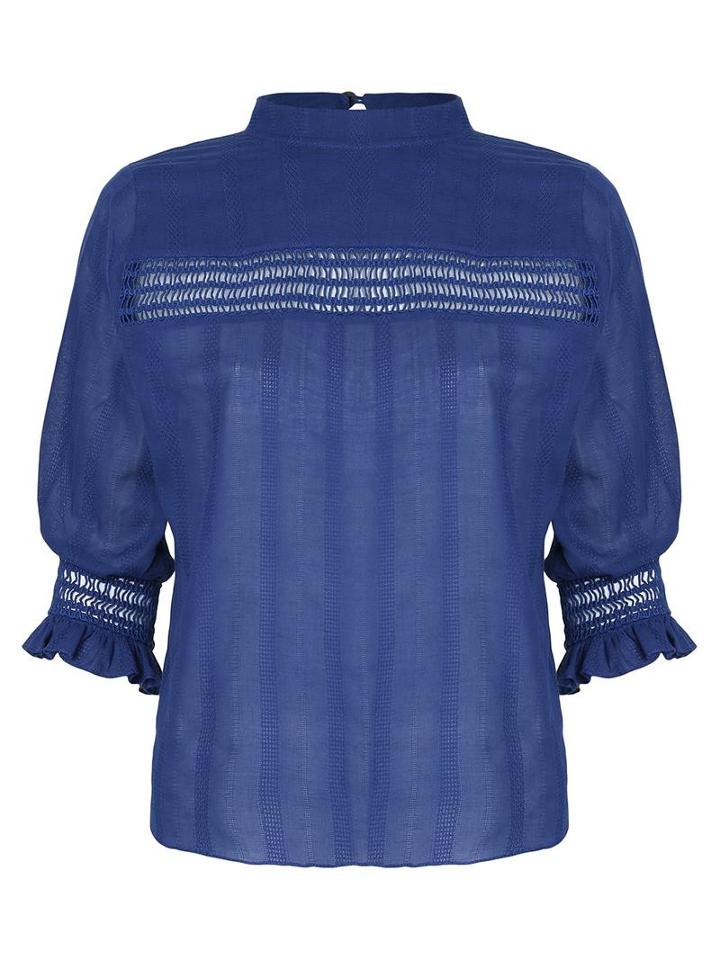 Sheer Top, Women's, Size: 36, Blue, Cotton, Lilly Sarti
