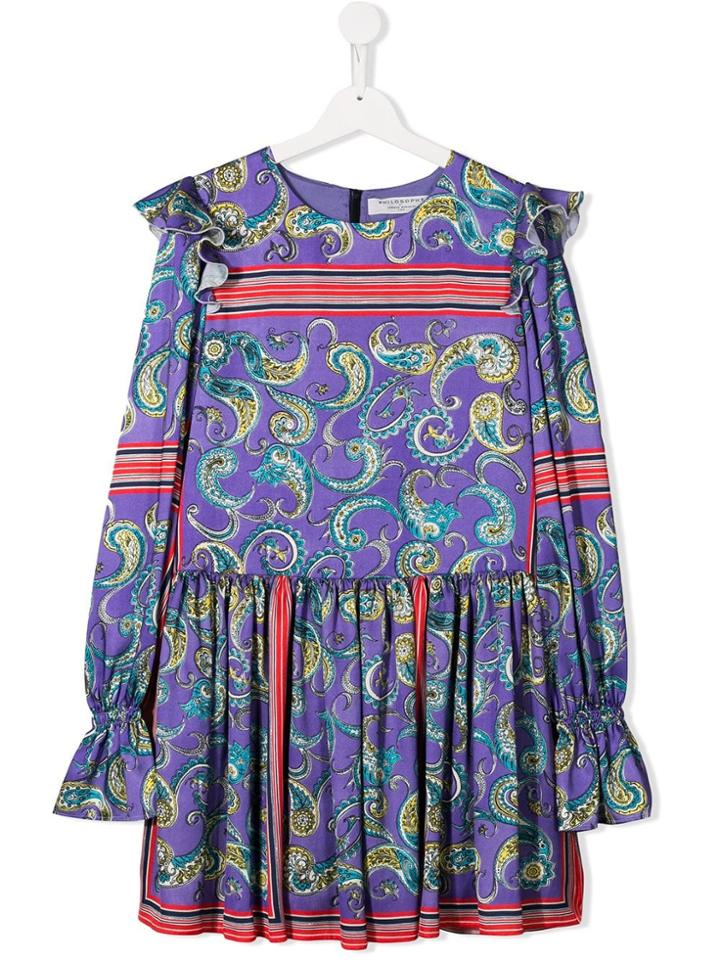 Philosophy Di Lorenzo Serafini Kids Teen Paisley Print Flared Dress -