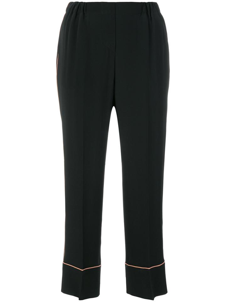 No21 Cropped High-waisted Trousers - Black