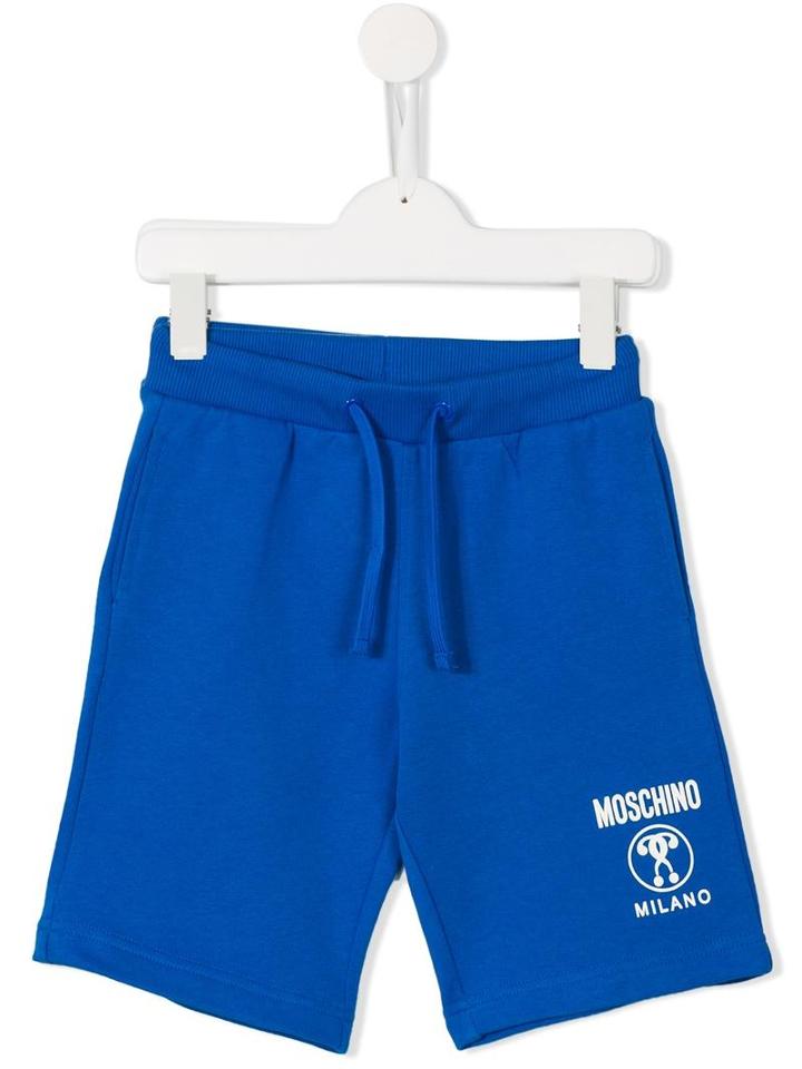 Moschino Kids Logo Detail Track Shorts, Toddler Boy's, Size: 4 Yrs, Blue