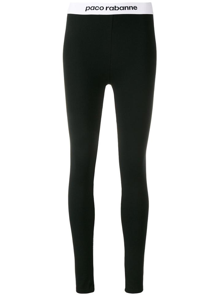Paco Rabanne Logo Band Leggings - Black