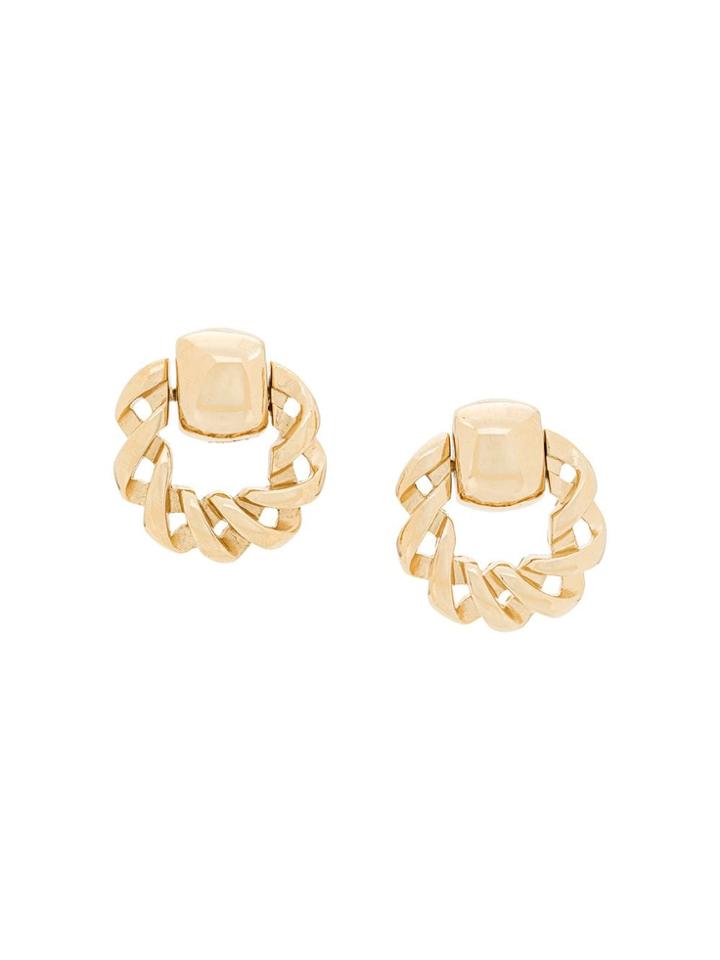 Givenchy Vintage 1980's Twisted Hoop Earrings - Gold