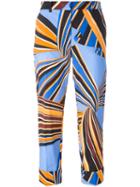 Emilio Pucci Cropped Printed Trousers, Women's, Size: 38, Spandex/elastane/cotton/acetate/viscose