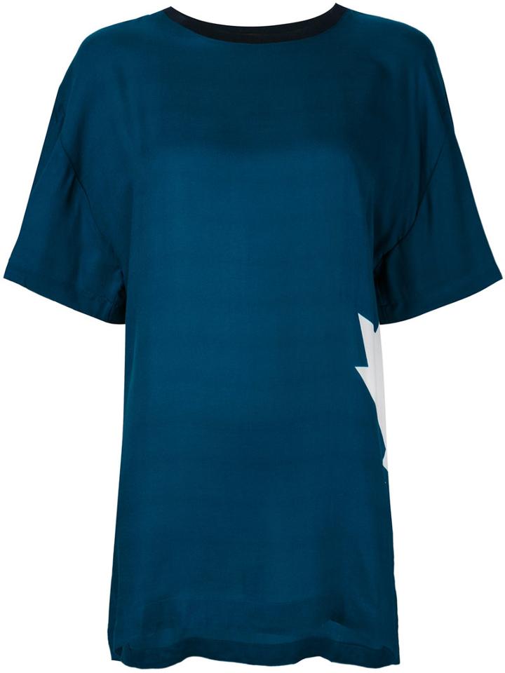 Dsquared2 - Printed Boyfriend T-shirt - Women - Viscose - S, Blue, Viscose