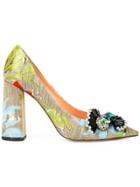 Rochas Embellished Pointed Pumps - Multicolour