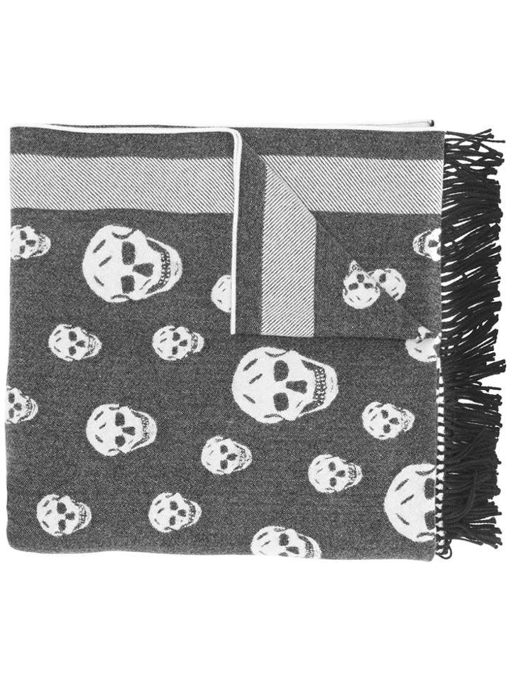 Alexander Mcqueen Skull Shawl - Grey