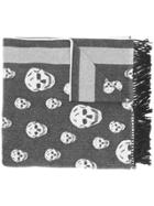 Alexander Mcqueen Skull Shawl - Grey