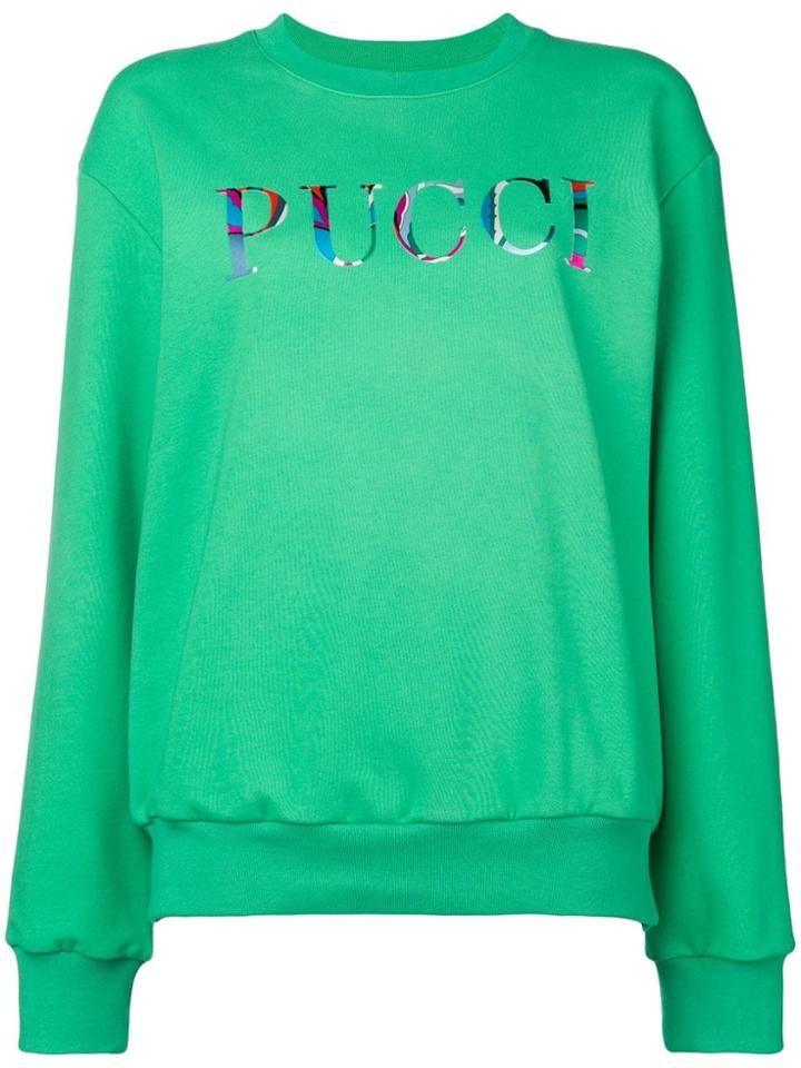 Emilio Pucci Front Logo Loose Sweatshirt - Green