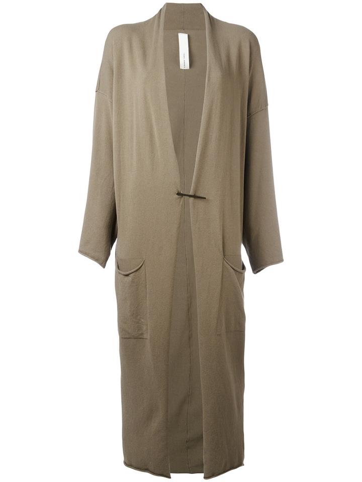 Isabel Benenato - Long Cardigan - Women - Spandex/elastane/viscose - 42, Green, Spandex/elastane/viscose