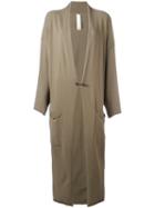 Isabel Benenato - Long Cardigan - Women - Spandex/elastane/viscose - 42, Green, Spandex/elastane/viscose