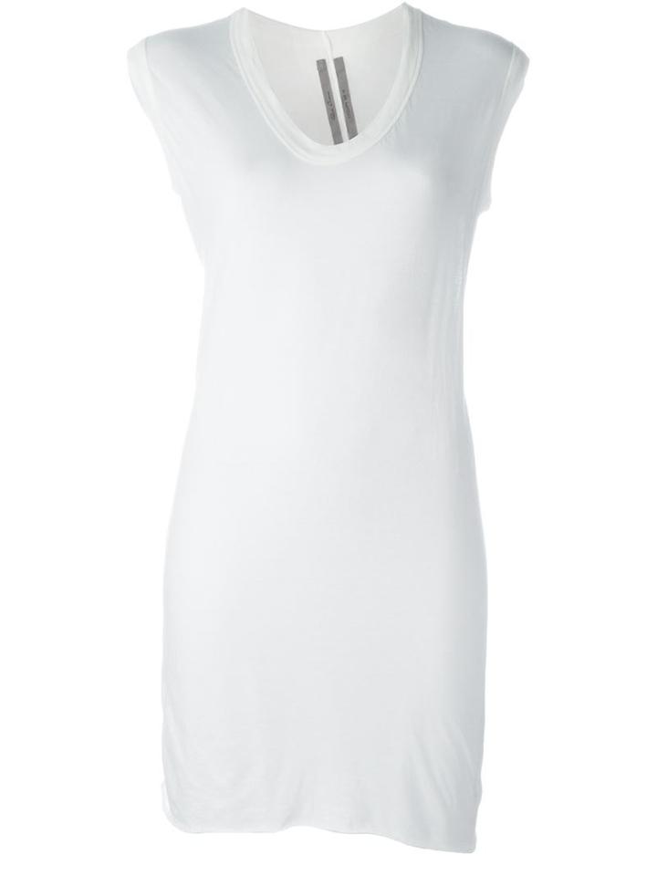 Rick Owens V Neck Elongated Tank Top, Women's, Size: 42, White, Cotton