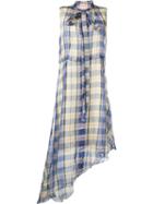 Marni - Plaid Asymmetric Dress - Women - Silk/spandex/elastane - 40, Nude/neutrals, Silk/spandex/elastane