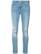 7 For All Mankind - Distressed Skinny Jeans - Women - Cotton/polyester/spandex/elastane - 29, Brown, Cotton/polyester/spandex/elastane