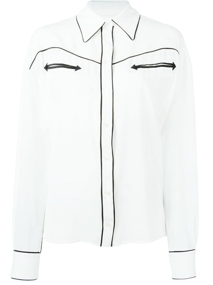 Rochas Row Shirt, Women's, Size: 42, White, Silk