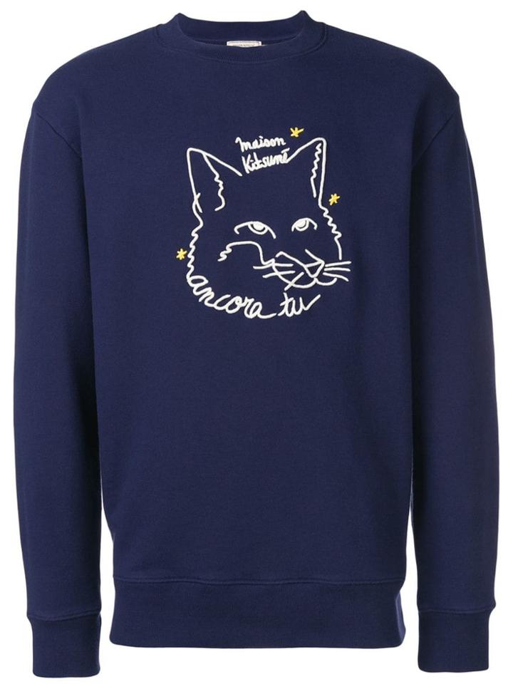 Maison Kitsuné Embroidered Logo Sweatshirt - Blue