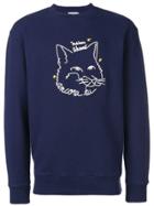 Maison Kitsuné Embroidered Logo Sweatshirt - Blue