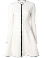 Ermanno Scervino Zipped Fitted Dress Style Coat - White