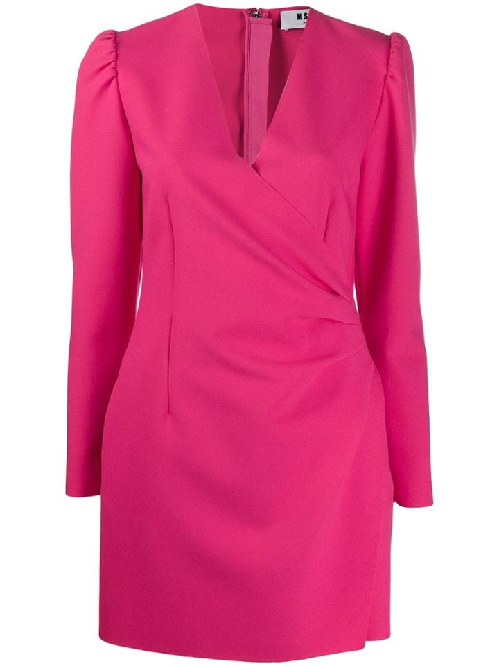 Msgm Short Wrap-style Dress - Pink