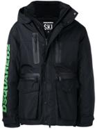 Dsquared2 Logo Print Parka - Black
