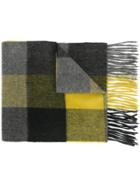 Paul Smith Checked Fringed Scarf - Grey