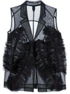 Vera Wang Ostrich Feather Sheer Waistcoat