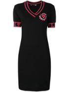 Love Moschino Logo Embroidered Knit Dress - Black