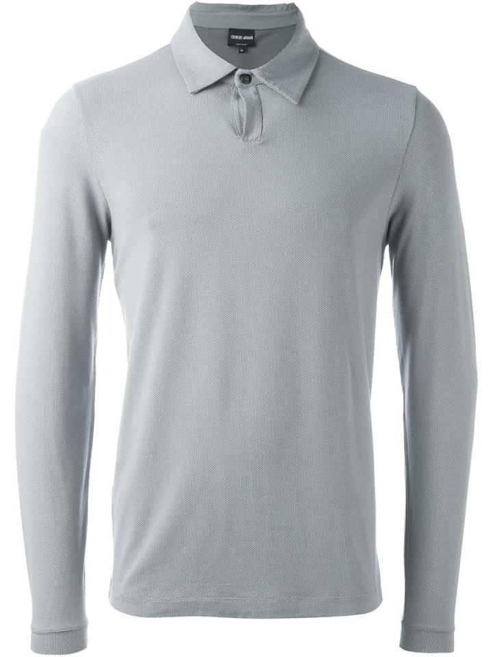 Giorgio Armani Textured Long Sleeve Polo Shirt
