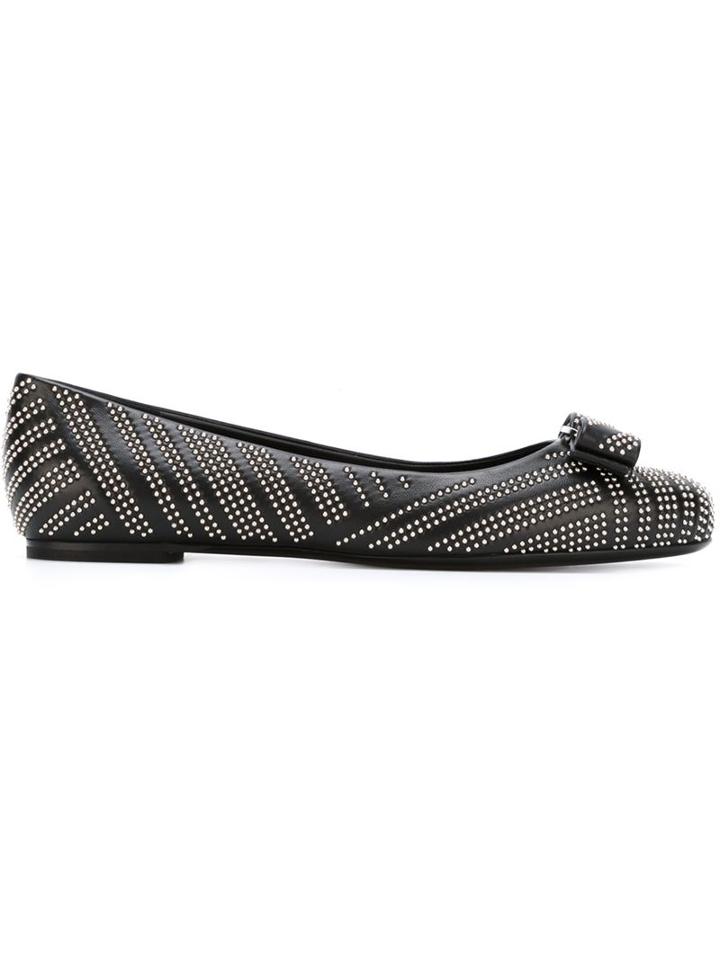 Salvatore Ferragamo Varina Ballerinas, Women's, Size: 37, Black, Leather/metal Other