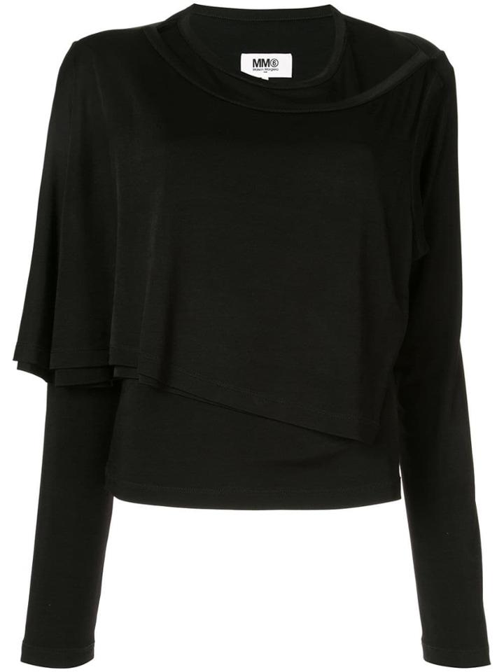 Mm6 Maison Margiela Layered Jersey Top - Black