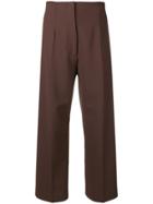 Jacquemus Cropped High-waisted Trousers - Brown