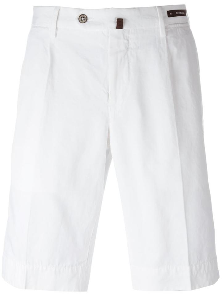 Pt01 Bermuda Shorts, Men's, Size: 50, White, Cotton/linen/flax