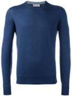 Brunello Cucinelli Crew Neck Jumper, Men's, Size: 54, Blue, Cashmere/wool