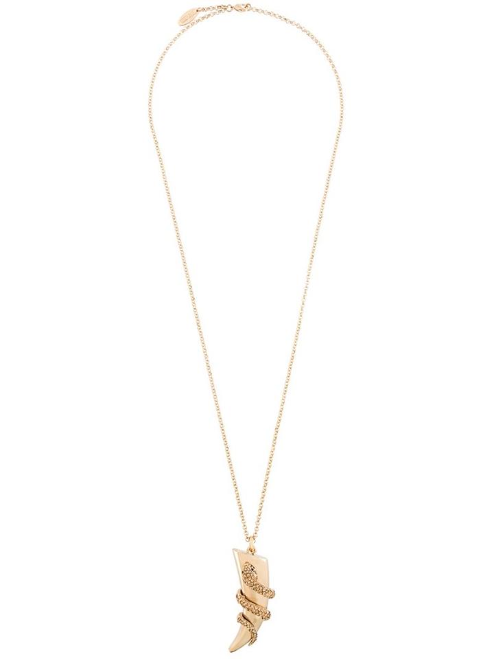 Roberto Cavalli Snake Horn Pendant Necklace