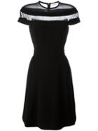 Mugler Sheer Panel Dress, Women's, Size: 38, Black, Polyester/viscose