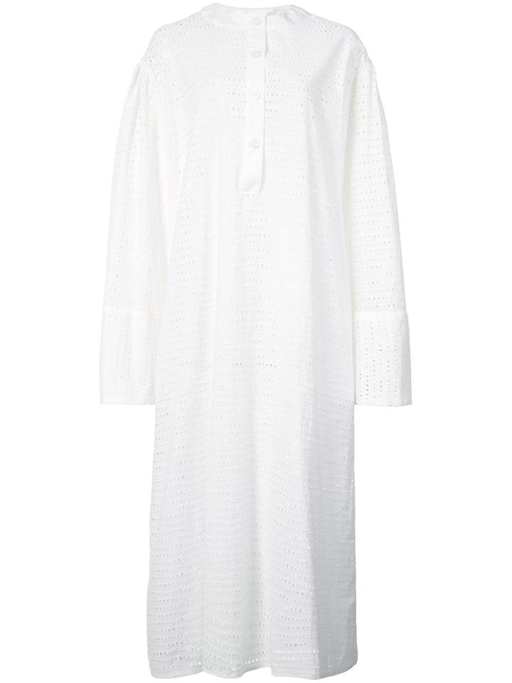 Natasha Zinko Perforated Midi Dress - White