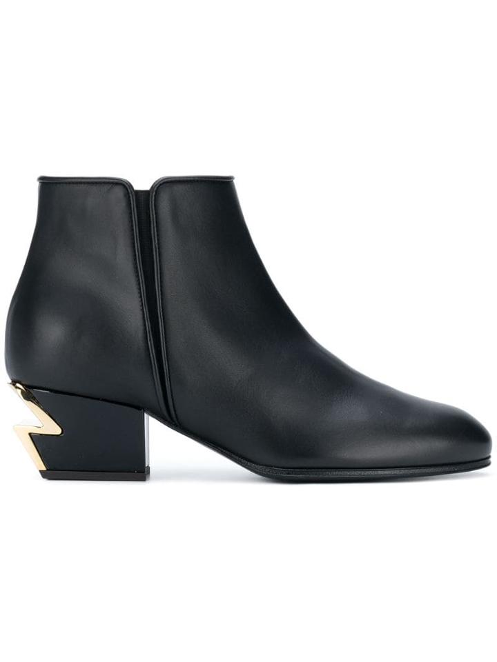 Giuseppe Zanotti Logo Heel Boots - Black
