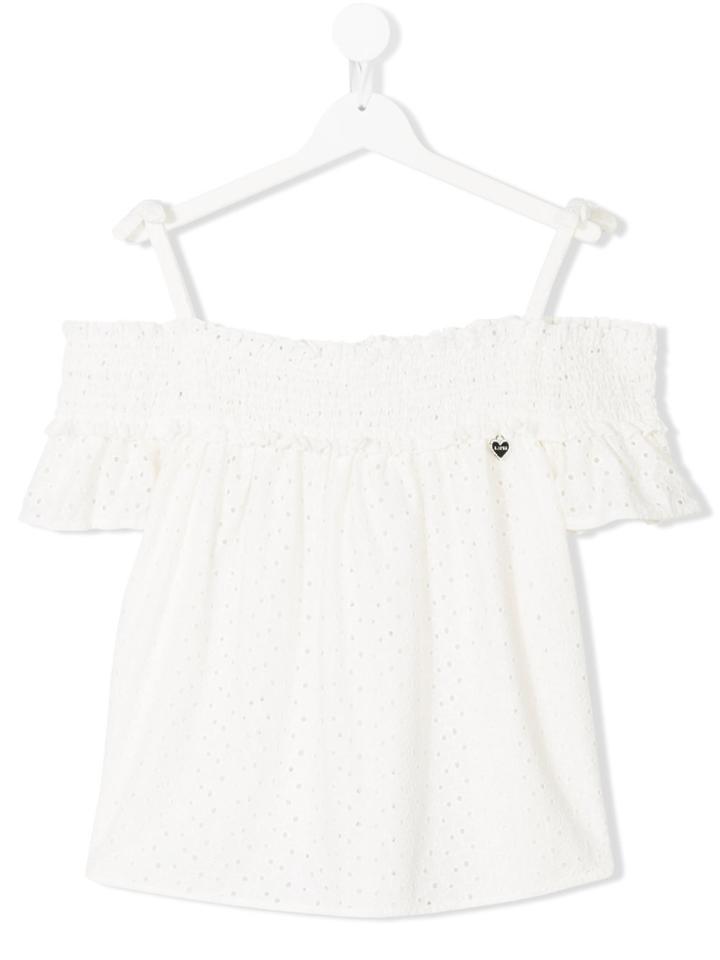 Lapin House Off-the-shoulder Blouse - White