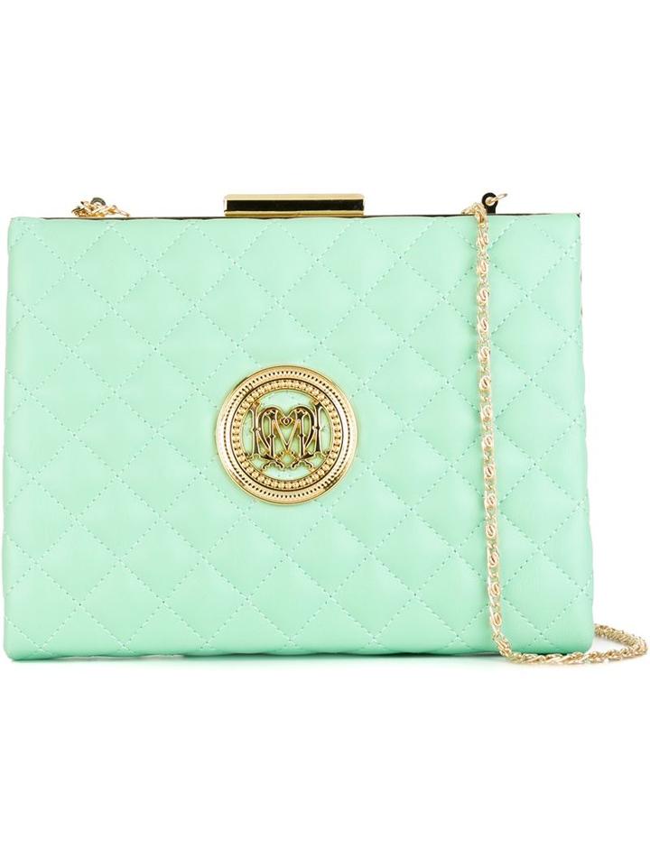 Love Moschino Quilted Snap Closure Clutch Bag