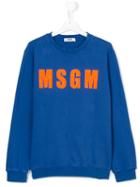 Msgm Kids - Logo Sweatshirt - Kids - Cotton - 14 Yrs, Blue