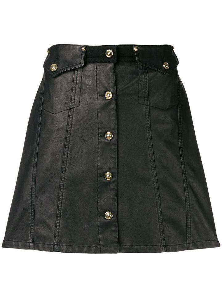 Versace Jeans Button Front Mini Skirt - Black