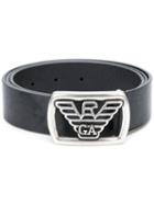 Emporio Armani - Logo Buckle Belt - Men - Leather - 95, Black, Leather