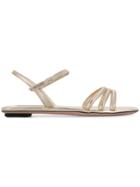 Prada Flat Strappy Sandals - Gold