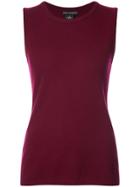 Sofia Cashmere Crew Neck Sweater Vest - Pink & Purple
