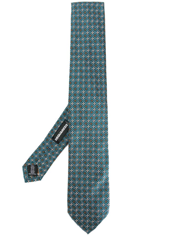 Dsquared2 Patterned Jacquard Tie - Blue