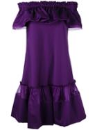 Alberta Ferretti - Abito Off-shoulder Dress - Women - Cotton/other Fibers/silk - 40, Pink/purple, Cotton/other Fibers/silk