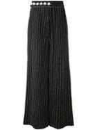Ssheena - Flared Striped Trousers - Women - Viscose - 40, Black, Viscose