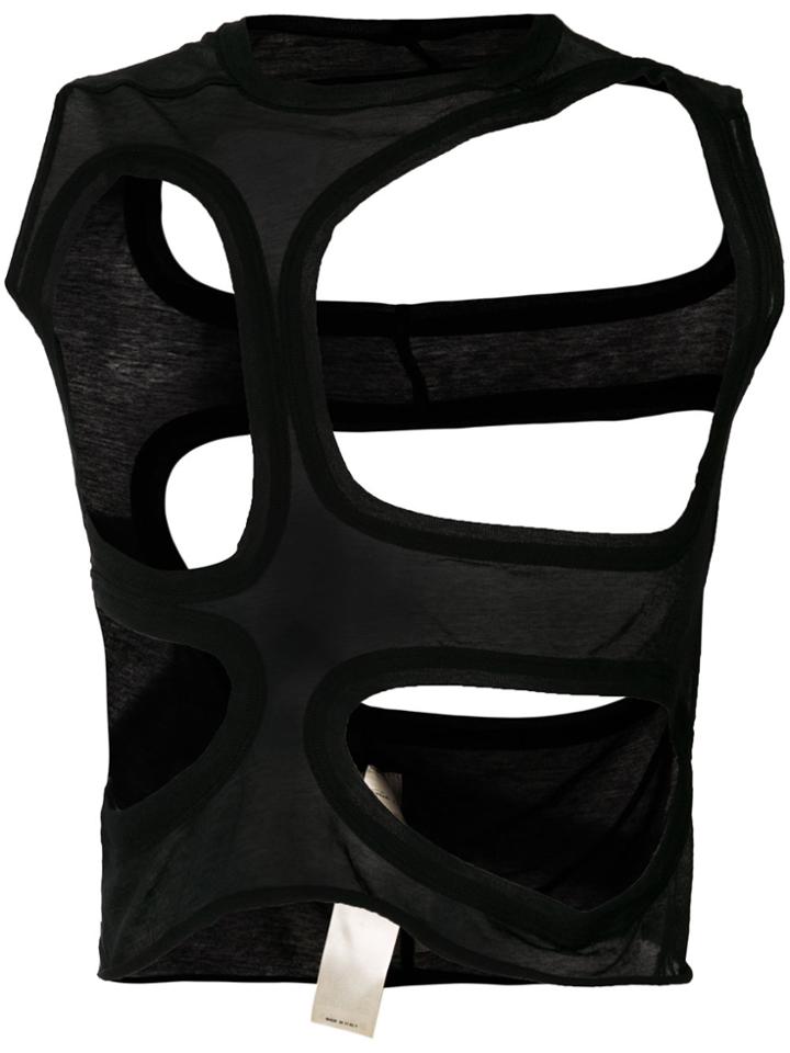 Rick Owens Asymmetric Cut Out Vest - Black