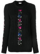 Saint Laurent Floral Knit Sweater - Black